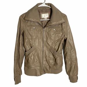 XHILARATION Faux Leather Taupe Women’s Jacket